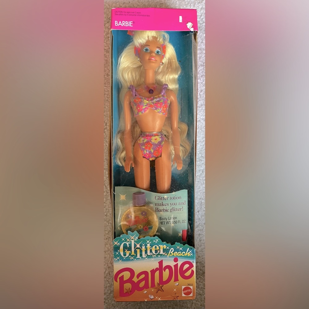 Glitter Beach Barbie Doll With Glitter Lotion 1992